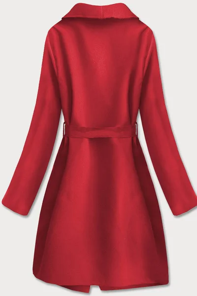 Červený dámský minimalistický kabát UDK87C MADE IN ITALY