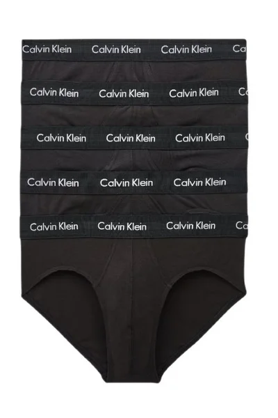 Černá sada 5 pánských slipů Calvin Klein Bavlněné elastické M