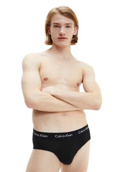 Černá sada 5 pánských slipů Calvin Klein Bavlněné elastické M