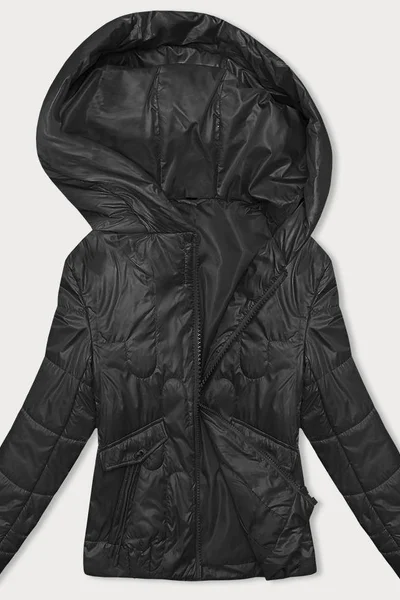 Černá dámská prošívaná bunda s kapucí - S'WEST