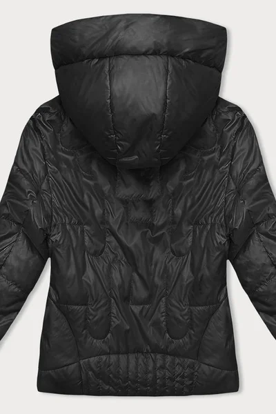 Černá dámská prošívaná bunda s kapucí - S'WEST