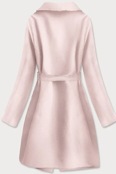 Růžový minimalistický italský kabát pro dámy