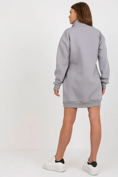 Dámské šedé mikinové šaty na zip Fashionhunters