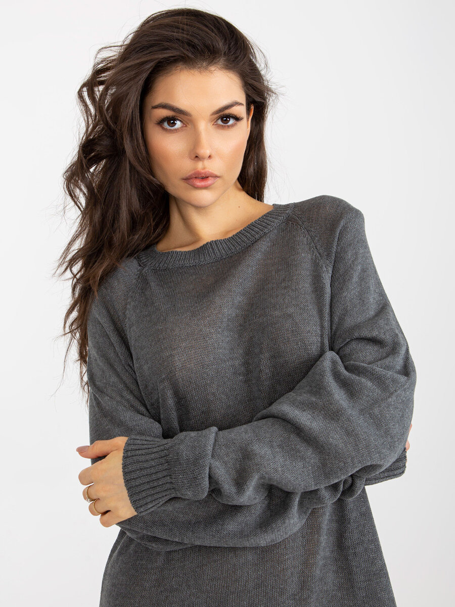 Šedý dámský svetr s dlouhým rukávem - FPrice, jedna velikost i523_2016103364886