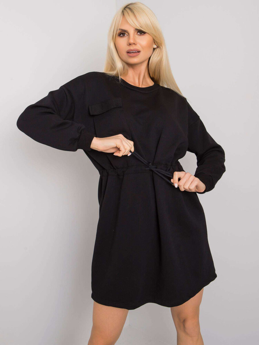 Dámské RUE PARIS Černé teplákové šaty FPrice, L/XL i523_2016103047796