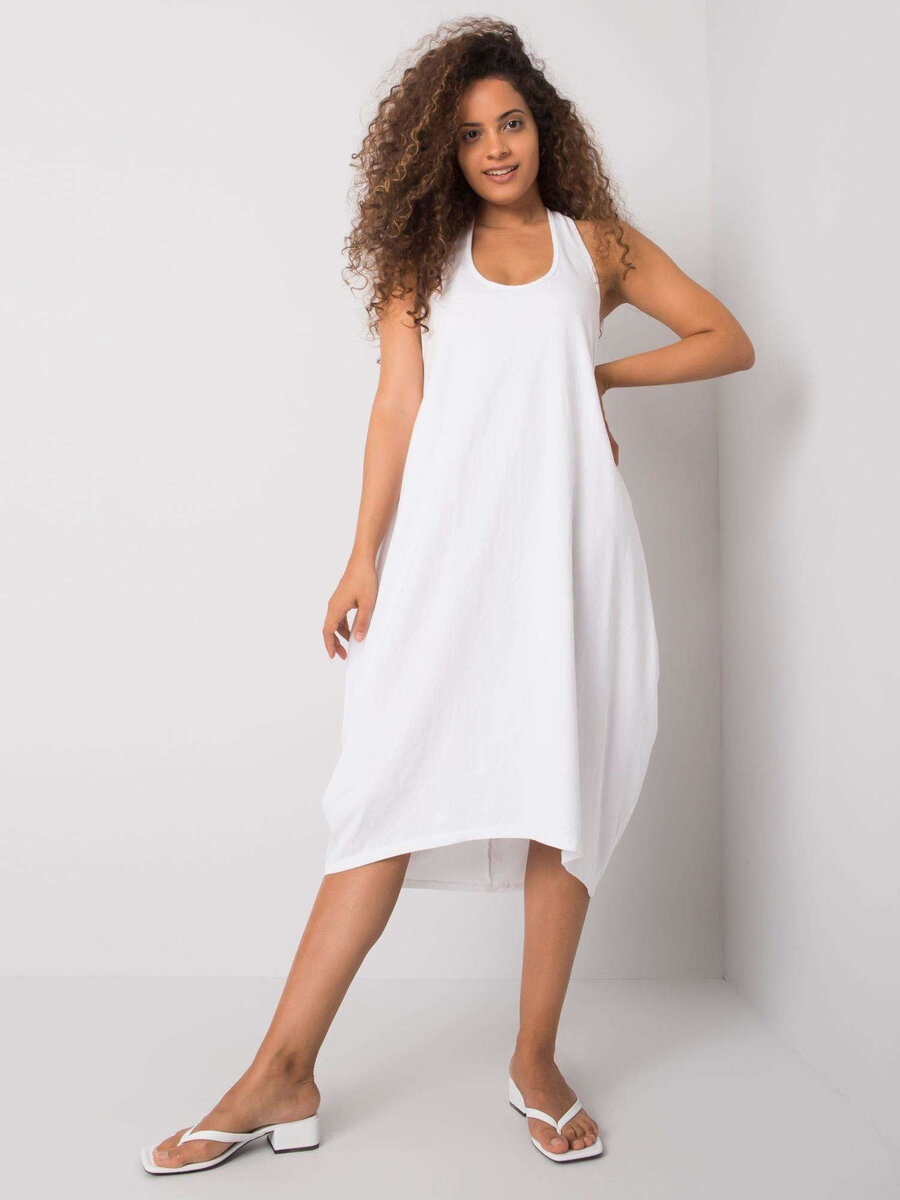 Dámské OCH BELLA Bílé šaty bez rukávů FPrice, S i523_2016103001248