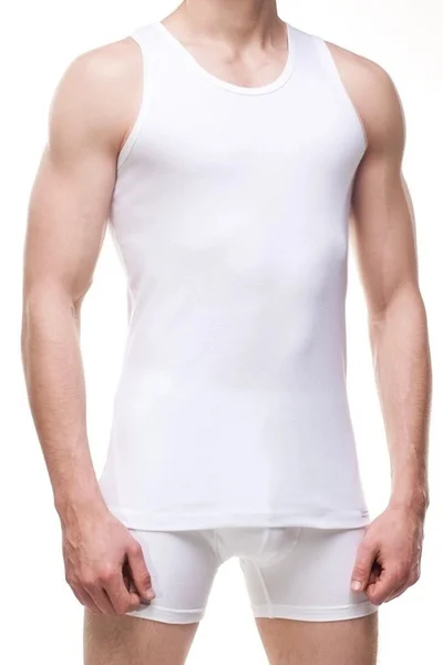Mužské bavlněné tílko Bílá Elegance - Cornette
