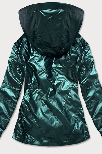 Zelená bunda pro ženy se stříbrnou kapucí 9048Y ATURE