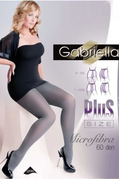 Luxusní černé Plus Size mikrovláknové punčochy Gabriella