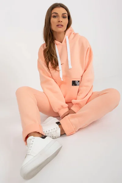 Fashionhunters Peach teplákovka s oversized mikinou