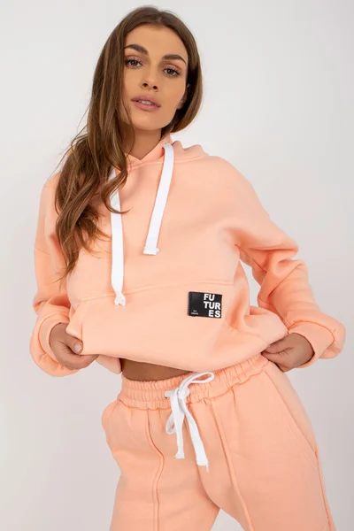 Fashionhunters Peach teplákovka s oversized mikinou