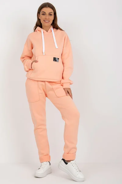 Fashionhunters Peach teplákovka s oversized mikinou