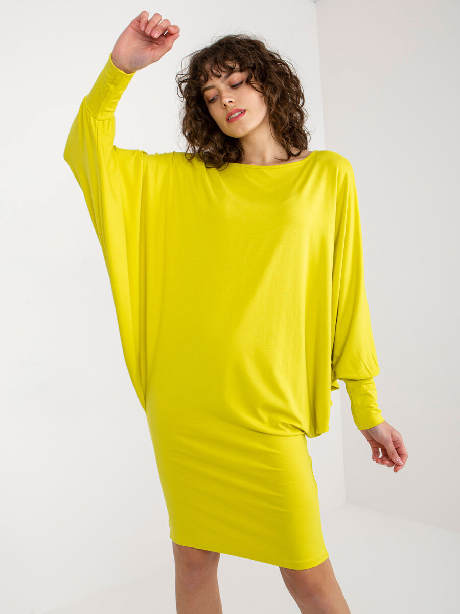 Limetkově zelené viskózové šaty batwing pro dámy FPrice, jedna velikost i523_2016103347834