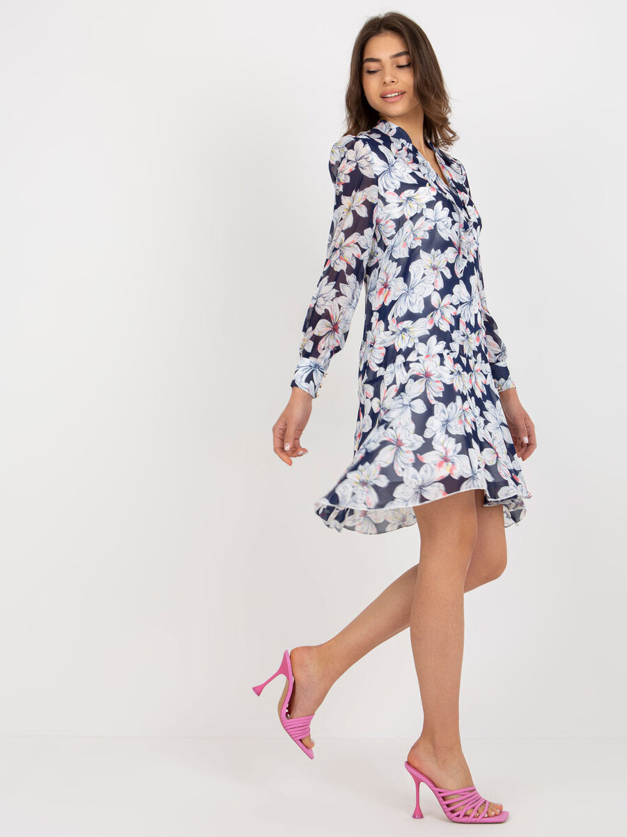 Modré dámské šaty s květinovým potiskem NU SK od FPrice, 36 i523_2016103379484