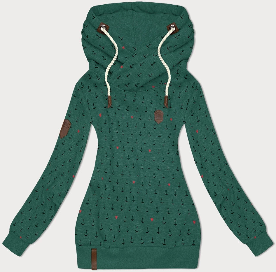Teplá tyrkysová mikina s kapucí 6&8 Fashion, odcienie zieleni 46 i392_23738-R