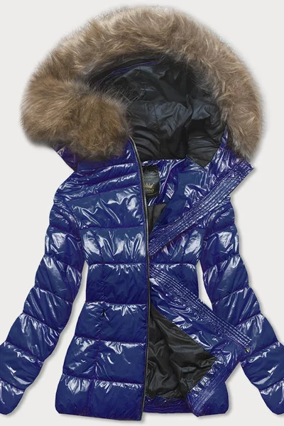 Zimní lesklá prošívaná bunda s kapucí Libland
