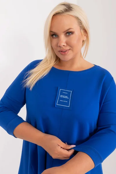 Tmavě modrá oversized dámská halenka Fashionhunters