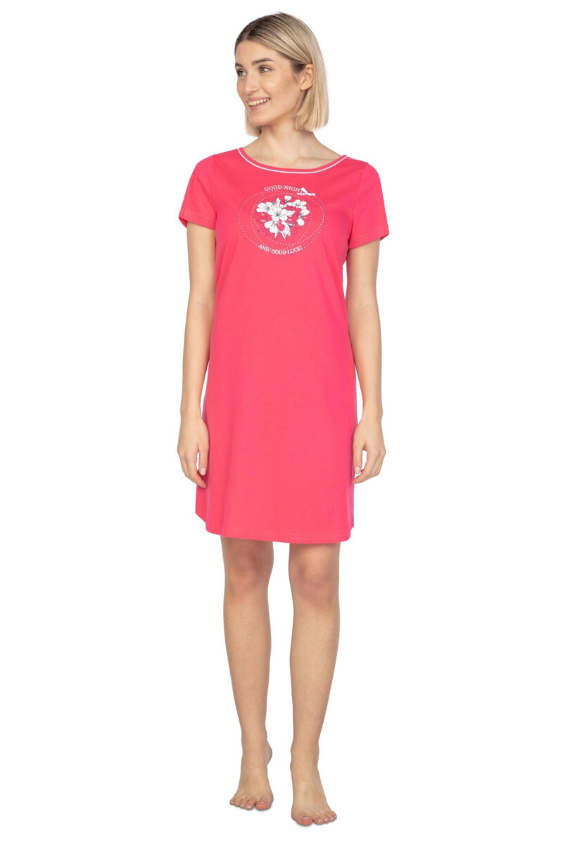 Růžová dámská noční košilka Regina 131, Růžová XL i41_9999940690_2:růžová_3:XL_
