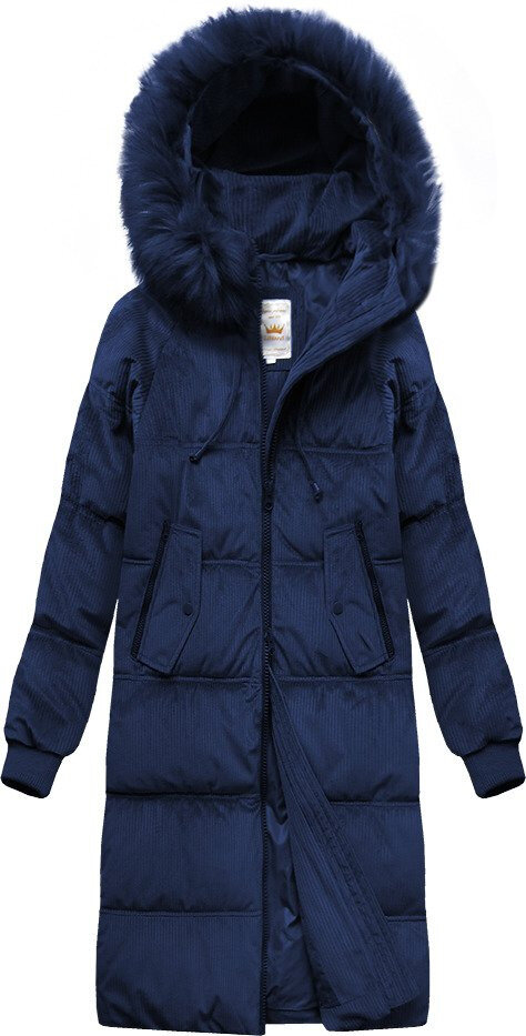 Zimní manšestrová bunda s kapucí Libland, odcienie niebieskiego XS (34) i392_14280-2