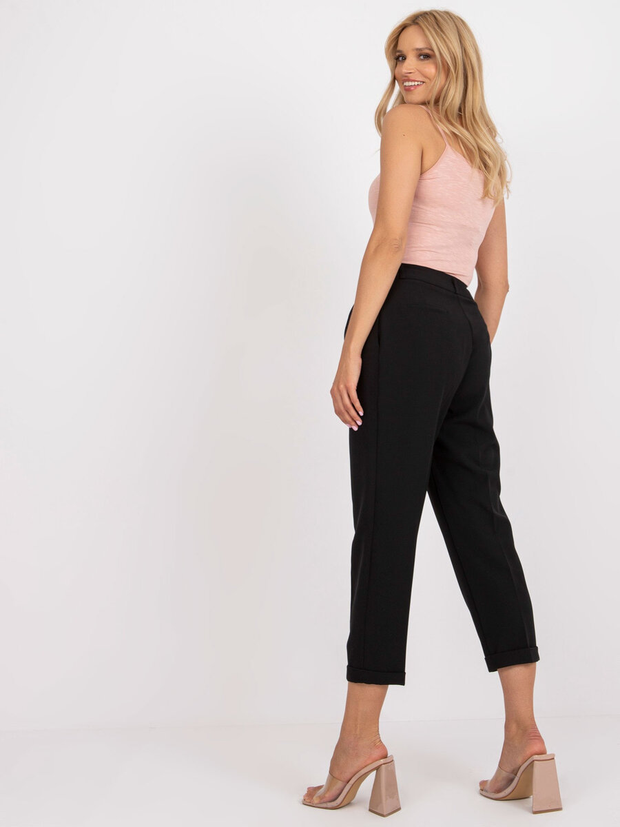 Černé dámské kalhoty s kapsami od FPrice - Elegantní a pohodlné, 40 i523_2016103218493