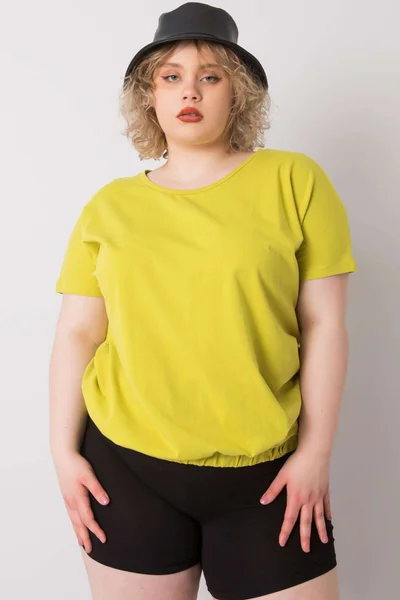 Plus Size Světle Zelená Halenka s Žebrováním Fashionhunters