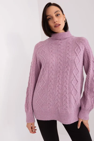Kostkovaný fialový dámský svetr FPrice