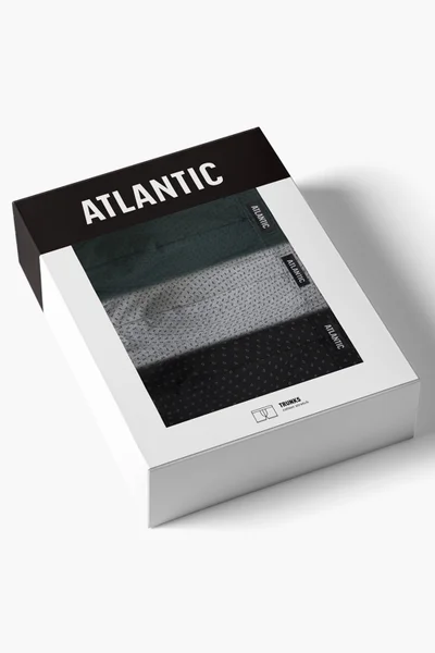 Pánské slipy Atlantic 3-pack - smaragd/černá/šedá