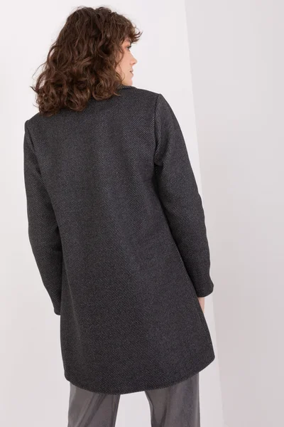 Černý dámský kabát OCH BELLA - Elegantní TW CZ BI