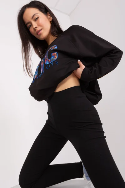 Černá souprava s oversize mikinou - FPrice
