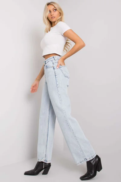 Světle modré široké džíny pro ženy FPrice