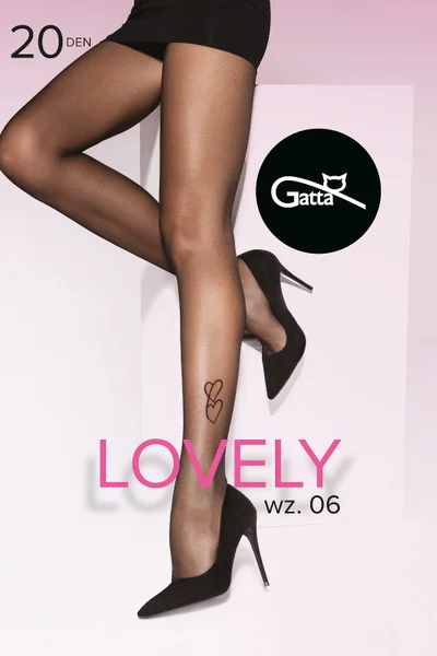 Romantické srdcové punčochové kalhoty Gatta Lovely 5XL