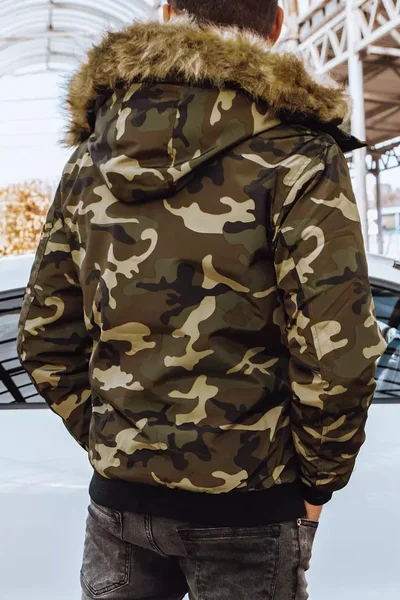 Pánská zimní camo bunda s kapucí - Dstreet