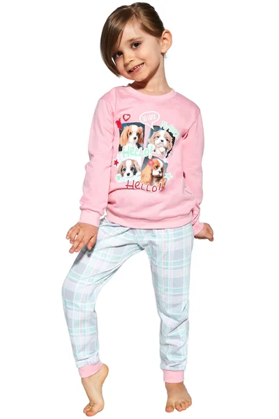 Růžové dívčí pyžamo Doggy Cornette