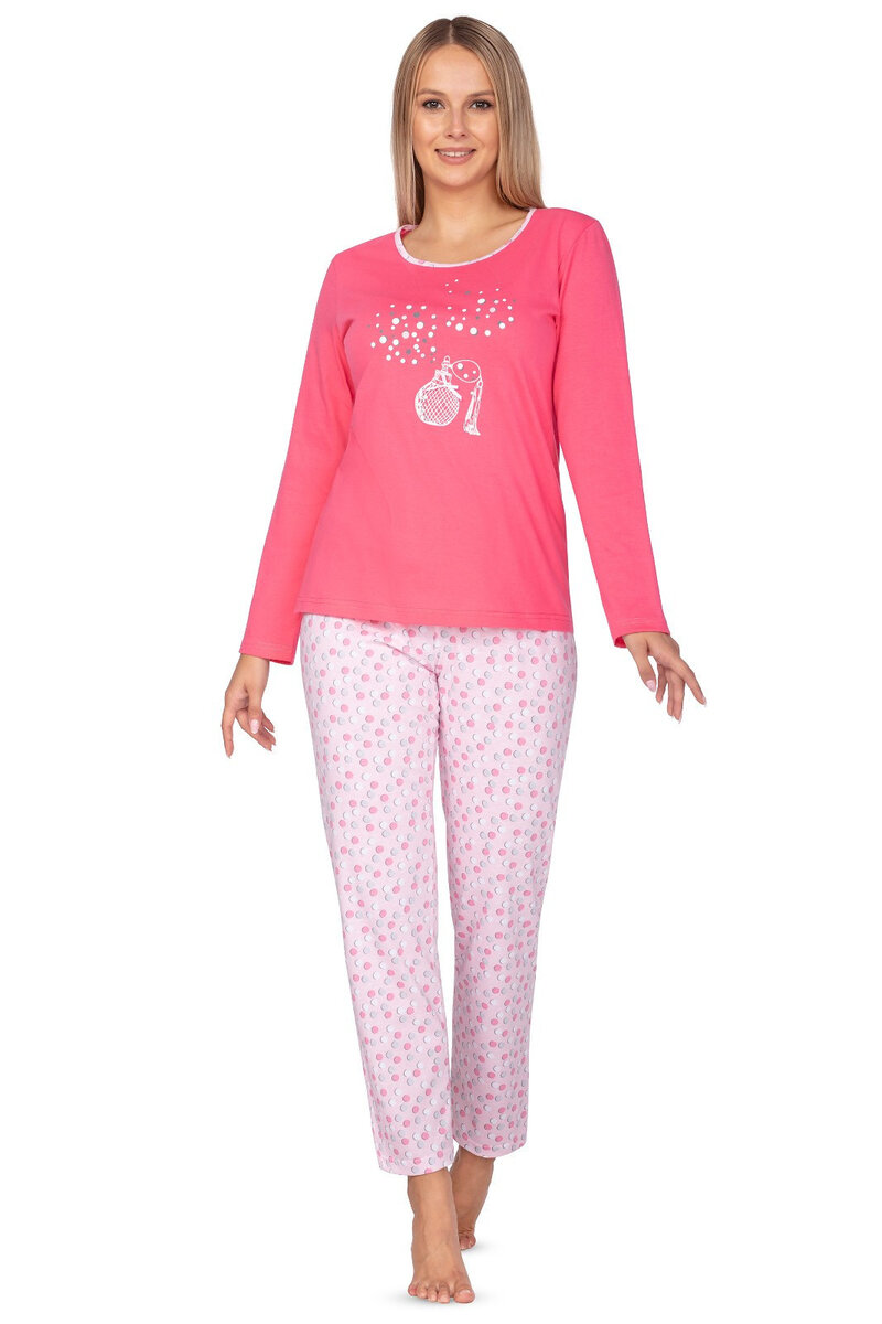 Pyžamo Regina Dámské Puntíky M-XL, Růžová XL i384_13682254
