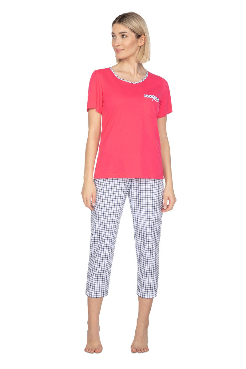 Kostkované pyžamo pro ženy Regina M-XL, Raspberry XL i384_48920560