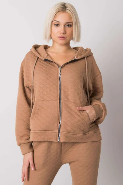 Dámská červená plus size mikina na zip FPrice