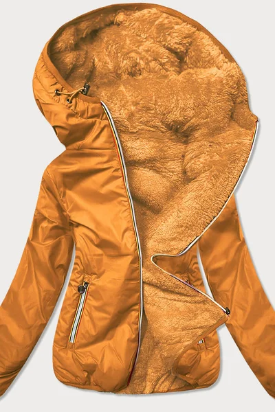 Krátká bunda pro ženy 2 v 1 v hořčicové barvě QH95 Z-DESIGN