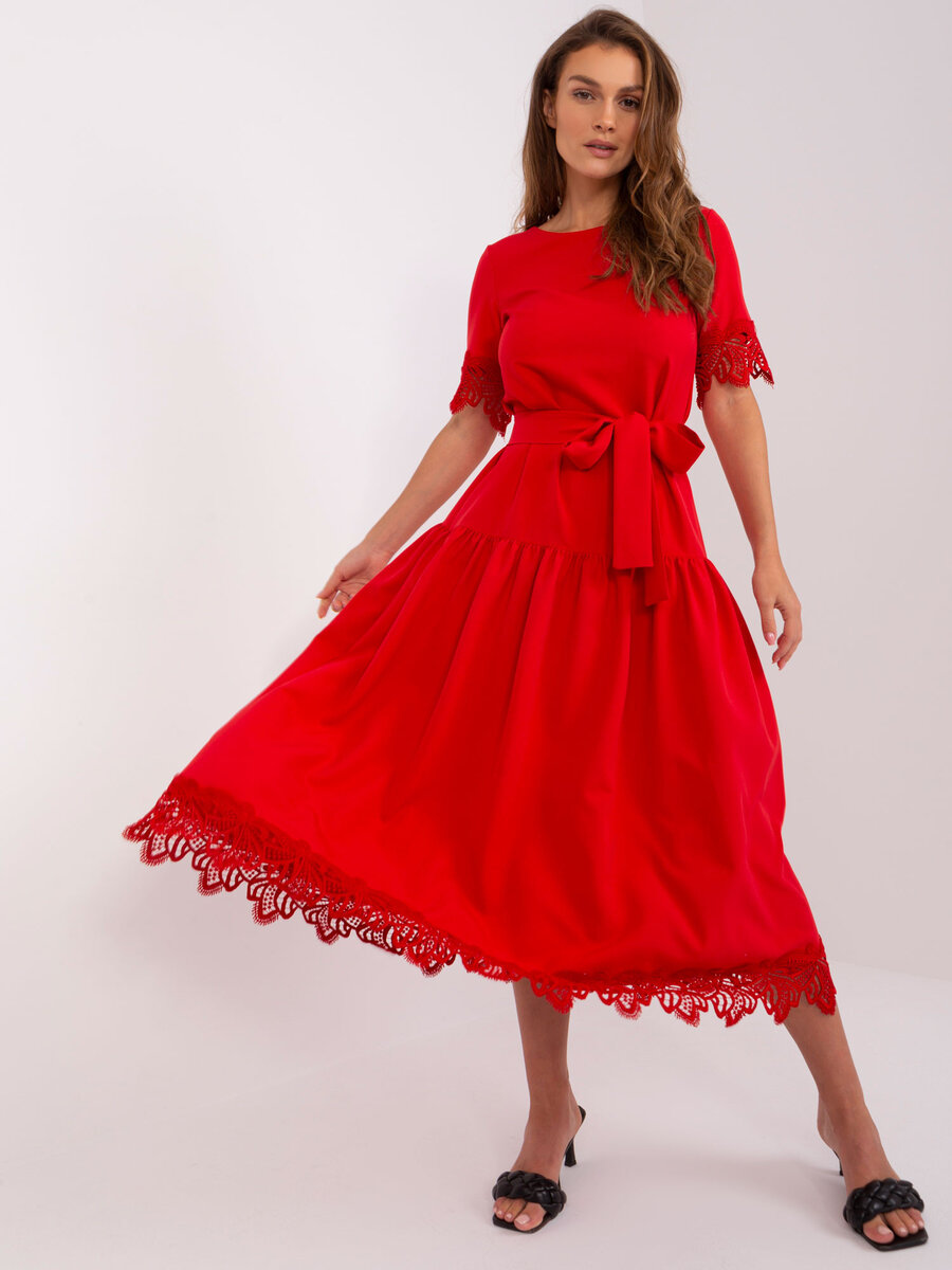 Červené večerní šaty Elegantní Vzor, 36 i523_2016103411054