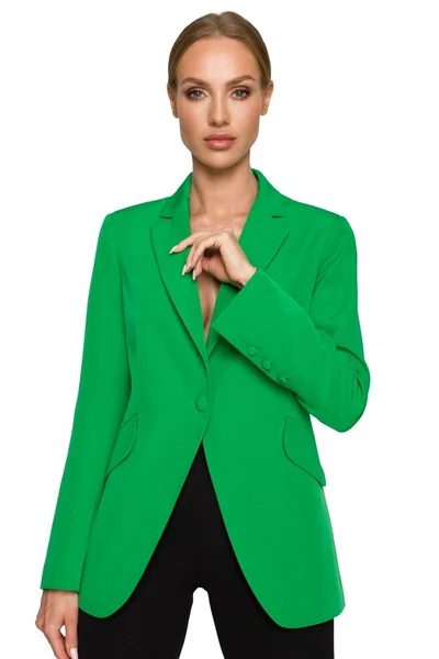 Zelené dámské sako s kapsami Moe