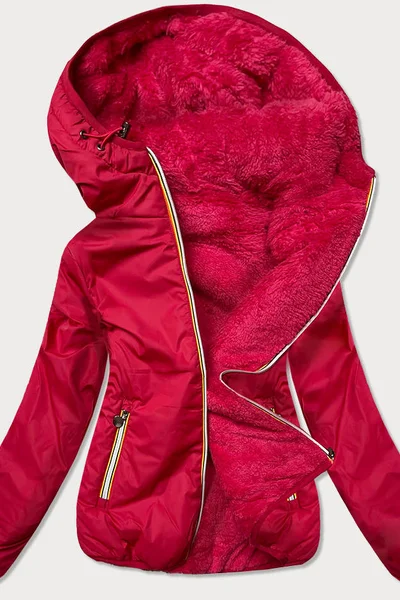 Krátká červená bunda pro ženy 2 v 1 T68SO Z-DESIGN