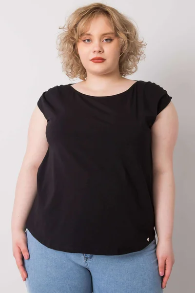 Volná dámská halenka Fashionhunters tmavě khaki - plus size