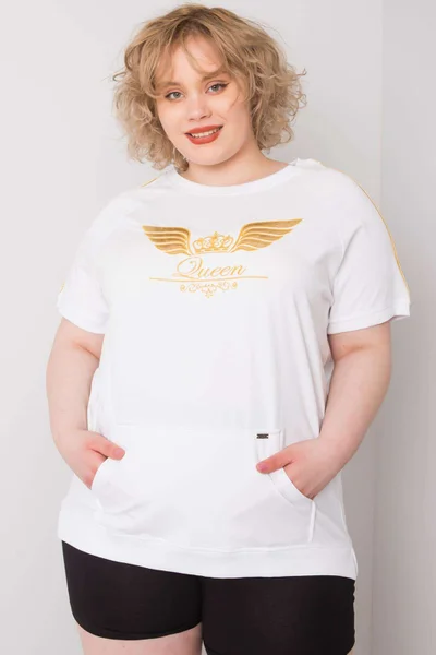 Dámská bílá halenka Plus Size Fashionhunters