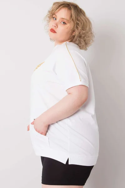 Dámská bílá halenka Plus Size Fashionhunters