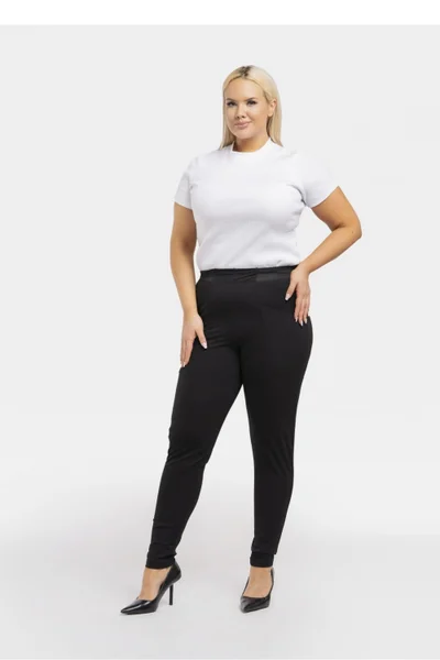 Legíny plus size Bella Karko s kapsami a prošíváním