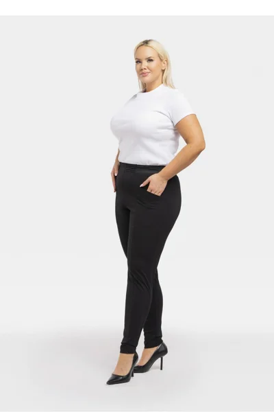 Legíny plus size Bella Karko s kapsami a prošíváním