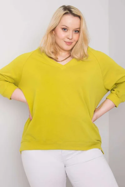 Dámská plus size mikina světle zelená Fashionhunters