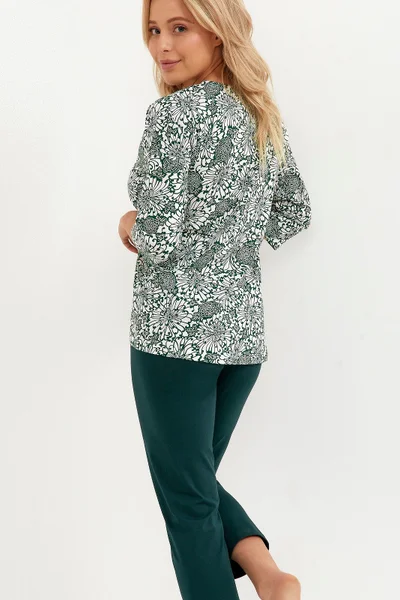 Zelené květinové pyžamo pro ženy Cana 2XL