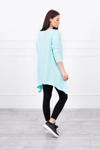 Oversize dámská halenka s duhovými rty mint K-Fashion