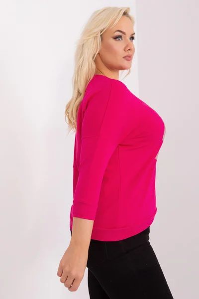 Růžová dámská halenka plus size z bavlny