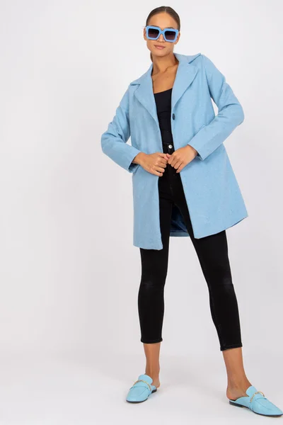 Modrý dámský kabát - Elegantní Modřina